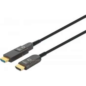 Video kabel Manhattan Kabel MANHATTAN LWL-HDMI kabel-St. auf HDMI-/Micro-HDMI-St. 4K 30m