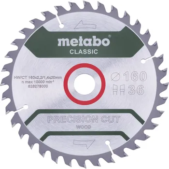 Pilový kotouč Metabo PRECISION CUT WOOD CLASSIC 628278000 pilový kotouč 160 x 20 x 1.4 mm Počet zubů (na palec): 36 1 ks