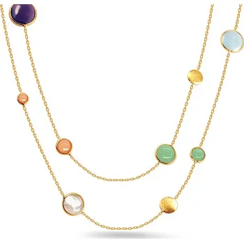 Náhrdelník Dámský náhrdelník dekorovaný drahokamy IZ20354 + dárkové balení LUXUS zdarma