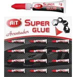 Sada 12 kusů vteřinových lepidel AIT Super Glue Aventador 3g