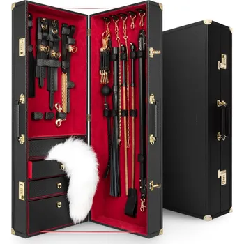 Bedroom Fantasies Bondage Suitcase Cow Leather 17 pcs
