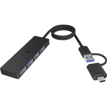 USB hub Rozbočovač s 4 porty USB Typ-A s konektorem Typ-C/A