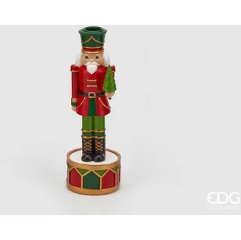 Vánoční dekorace Vánoční dekorace Louskáček s otvorem na dlouhou svíčku, 24 cm