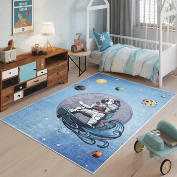 Koberec Dětský koberec modrý s astronautem Šířka: 80 cm | Délka: 150 cm