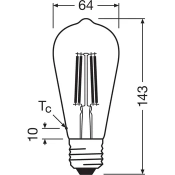 Svítidlo OSRAM LED žárovka Edison E27 3,8W Filament 4 000K