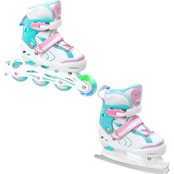 Kolečkové brusle RAVEN Kolečkové brusle 2v1 Raven Lia Mint 27/30 BÍLÁ|RŮŽOVÁ|ZELENÁ