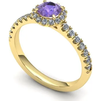 Prsten Zásnubní prsten s tanzanitem a brilianty PZB20072 Materiál: Červené zlato 14kt, Velikost: 75