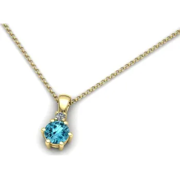 Přívěsek Přívěšek s přírodním topazem swiss blue a briliantem ZK21001 Materiál: Červené zlato 14kt