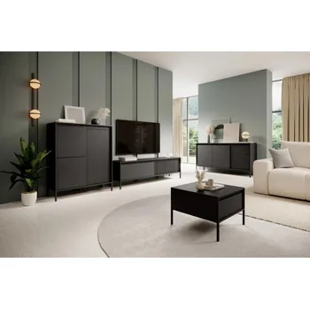 Obývací stěna ArtLas Obývací stěna SPIRIT | černá