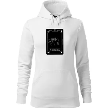 Dámská mikina DOBRÝ TRIKO Dámská mikina s potiskem Nevěsta tarot Velikost dámské mikiny: XL, Barva: Bílá