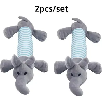 Hračka pro psa Měkká hračka pro psy | plyšová hračka, vybavení pro psy 2 ks - 2ks Šedý slon
