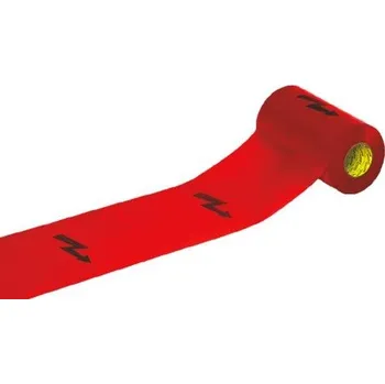 Výstražná páska Výstražná fólie červená, nápis "blesk", 33 cm, balení 100 m
