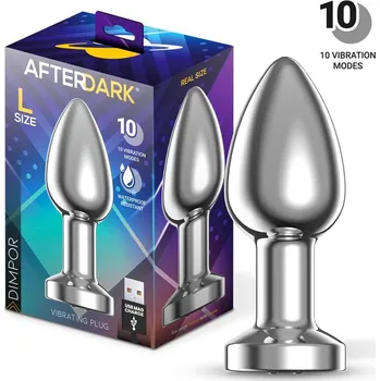 Anální kolík AfterDark Dimpor Metal Vibrating Anal Plug Size L