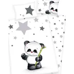 Herding Flanelové povlečení pro miminka Panda hvězdičky 100x135/40x60cm