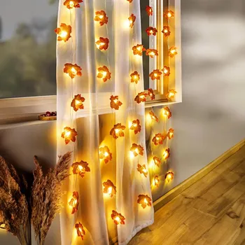 Světelný efekt Weltbild LED světelný závěs Javorové listy 493138