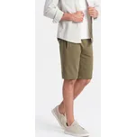 Pánské BASIC šortky nad kolena - V1 OM-SRBS-0149 Barva: Olivová, Velikost: 2XL