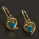 Goldpoint Zlaté dětské náušnice kamínek barvy mint Váha: 1.15 g