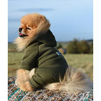 Obleček pro psa ZATEPLENÝ OBLEČEK PRO PSA KHAKI HICHIC Hoodie DOGverall