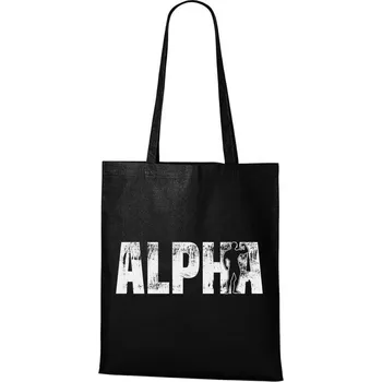 Nákupní taška DOBRÝ TRIKO Bavlněná taška s potiskem Alpha Barva: Černá