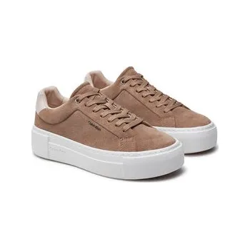 Dámské tenisky Sneakersy Calvin Klein Flatform Cup Lace Up W/Ml HW0HW02282 Hnědá 40