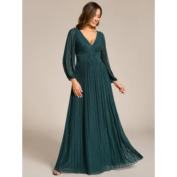 Dámské šaty Maxi večerní šaty se šifonem a výstřihem do V Barva: Tyrkysová, Velikost: 3XL