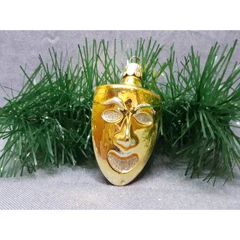 Vánoční ozdoba Maska - Zlatá
