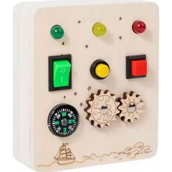 Dřevěná hračka Dřevěná deska senzorická 3 senzorů Montessori