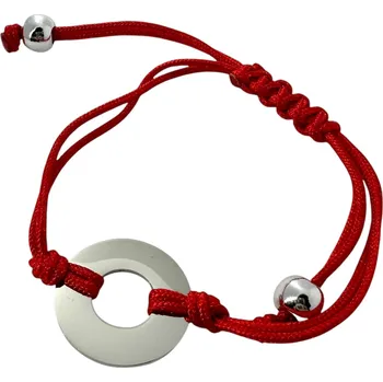 Náramek Šňůrkový náramek s kolečkem Červená