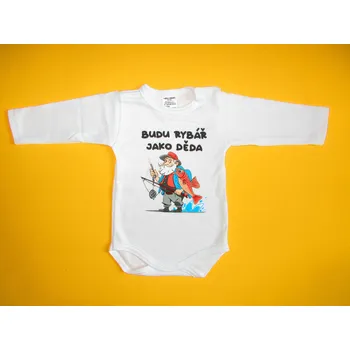 Arex, ČR Body dlouhý rukáv Budu rybář jako děda Barva: bílá, Velikost: 80