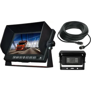 Couvací kamera Profi kamerový systém 7" pro kamiony 12/24V - 20m kabel s vyhřívanou zaklápěcí kamerou