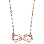 LUNICA Stříbrný náhrdelník růžové NEKONEČNO 0122 Ag 925; ≤1,9 g.