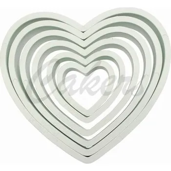 Čokoláda PME plastová vykrajovátka- srdce - sada 6ks