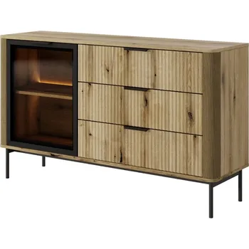 Komoda ArtLas Komoda WILLS 138 D3S | s LED osvětlením