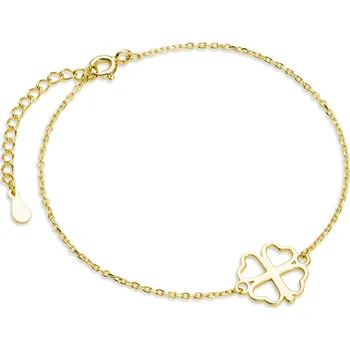 Náramek Stříbrný náramek ZLATÝ ČTYŘLÍSTEK 0195