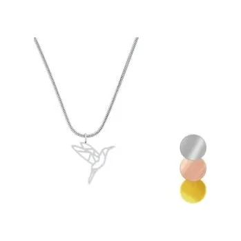 Přívěsek Brož Bird Steel Pendant z kovu s praktickým zapínáním a možností výměny či vrácení do 30 dnů zdarma. - Lunis Bird Pendant - Silver - PSS1
