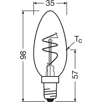 Lampička OSRAM LED Vintage B28 E14 3,5W 922 Spiral Filament gold dim zlaté průhledné