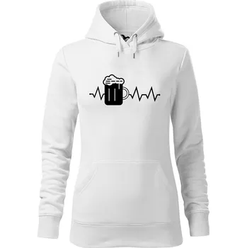 Dámská mikina DOBRÝ TRIKO Dámská mikina s potiskem Tep pivo Velikost dámské mikiny: 2XL, Barva: Bílá