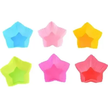 Formička Silikonové košíčky na cupcakes | formičky na muffiny, 5 ks náhodná barva - Hvězdičky