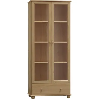 regál Policový regál - vitrína z masivu borovice 68A 80/190/42 cm