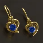 Goldpoint Dětské zlaté náušnice srdíčka s modrými zirkony Váha: 1.15 g