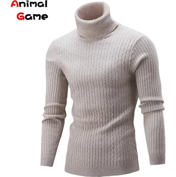 Pánský svetr Pánský svetr s vysokým rolákem Barva: Béžová, Velikost: L