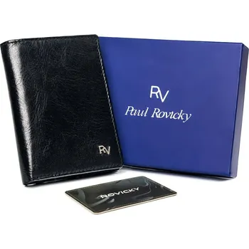 Peněženka Vertikální peněženka bez zapínání z přírodní kůže Barva: Černá