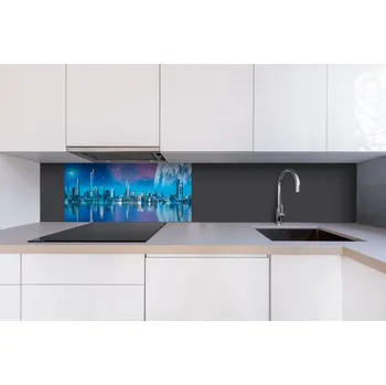 Obklad DIMEX | Dibond za kuchyňskou linku DBW-08040-036 | 80 x 40 cm | Město budoucnosti + Dibond deska za kuchyňskou linku DIMEX v rozměru 80 x 40 cm, motiv Město budoucnosti