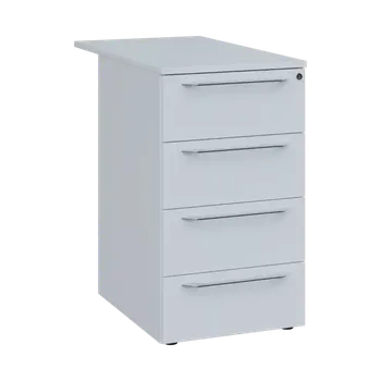 Zásuvkový kontejner LXKC 2 - 85 kontejner přístavný, 4-zásuvkový, deska 25 mm, centrální zámek, 750x430x560, bílá