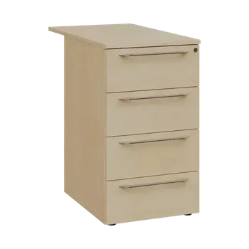 Zásuvkový kontejner LXKC 1 - 85 kontejner přístavný, 4-zásuvkový, deska 18 mm, centrální zámek, 750x430x560, bříza světlá