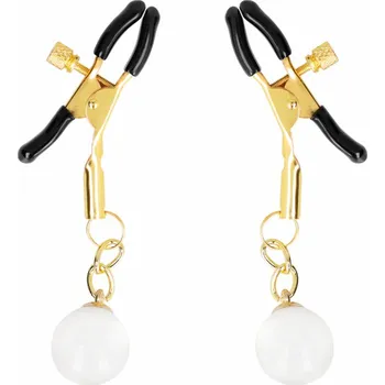 Kink Glass Bead Nipple Clamps Gold