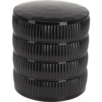 Úložný box Organizér na šperky Pruh, 11 x 12,5 x 11 cm, černá