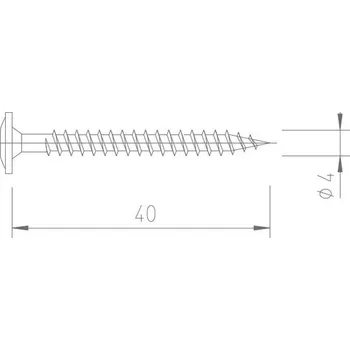 Vrut Upevňovací vrut V5143 - 4x40 mm - nerez A2, drážka Torx (balení 10 ks)