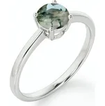 Stříbrný zásnubní prsten MECHOVÝ ACHÁT Velikost prstenu: 5 (EU: 49-50) Ag 925; ≤1,8 g.