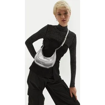 Kabelka Kabelka PINKO Brioche Hobo Mini AI 24-25 PLTT 101433 A204 Stříbrná OS